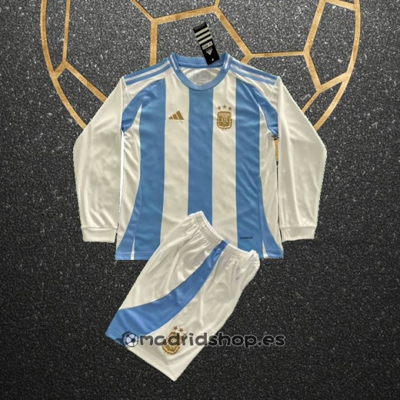 Camiseta Argentina Primera Manga Larga Nino 2024