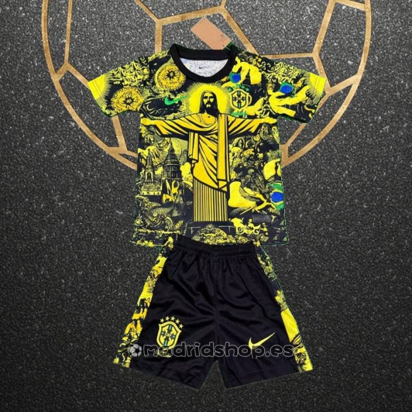 Camiseta Brasil Jesus Nino 2024-2025 Amarillo