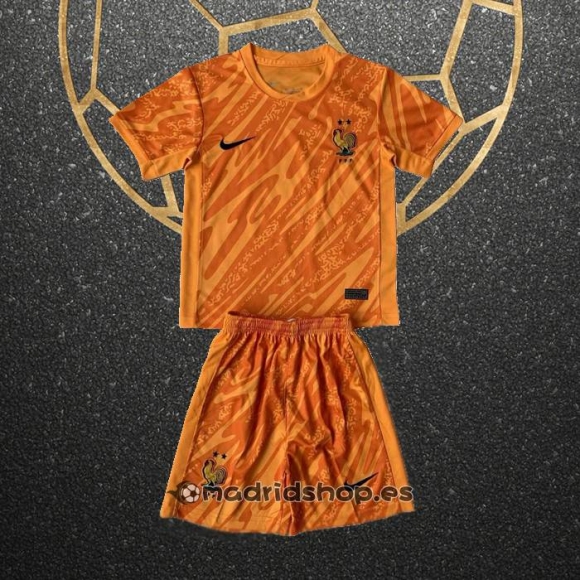 Camiseta Francia Portero Nino Eurocopa 2024 Naranja