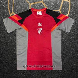 Camiseta Pre Partido del River 2024 Gris Rojo