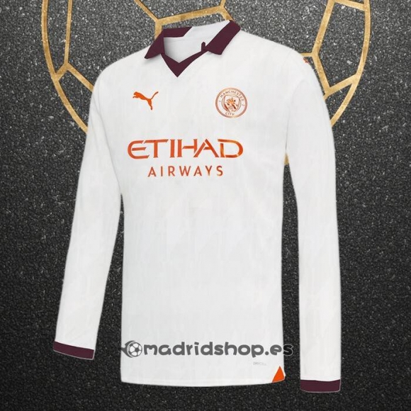 Camiseta Manchester City Segunda Manga Larga 23-24