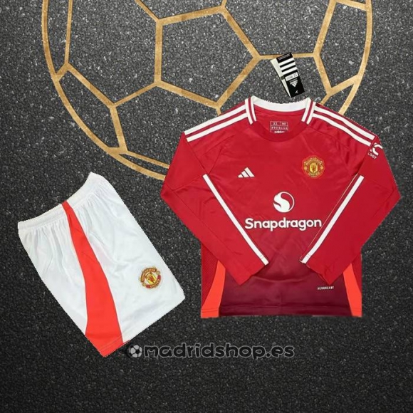 Camiseta Manchester United Primera Manga Larga Nino 24-25