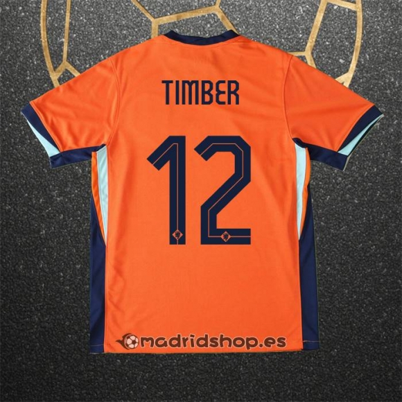 Camiseta Paises Bajos Jugador Timber Primera Eurocopa 2024