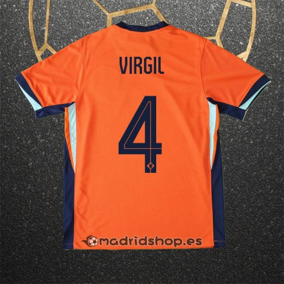 Camiseta Paises Bajos Jugador Virgil Primera Eurocopa 2024