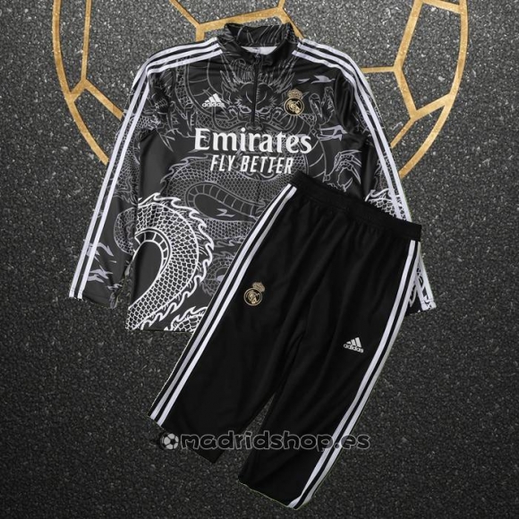 Chandal de Sudadera del Real Madrid Dragon 24-25 Negro