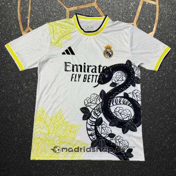 Tailandia Camiseta Real Madrid Special 24-25 Blanco Amarillo